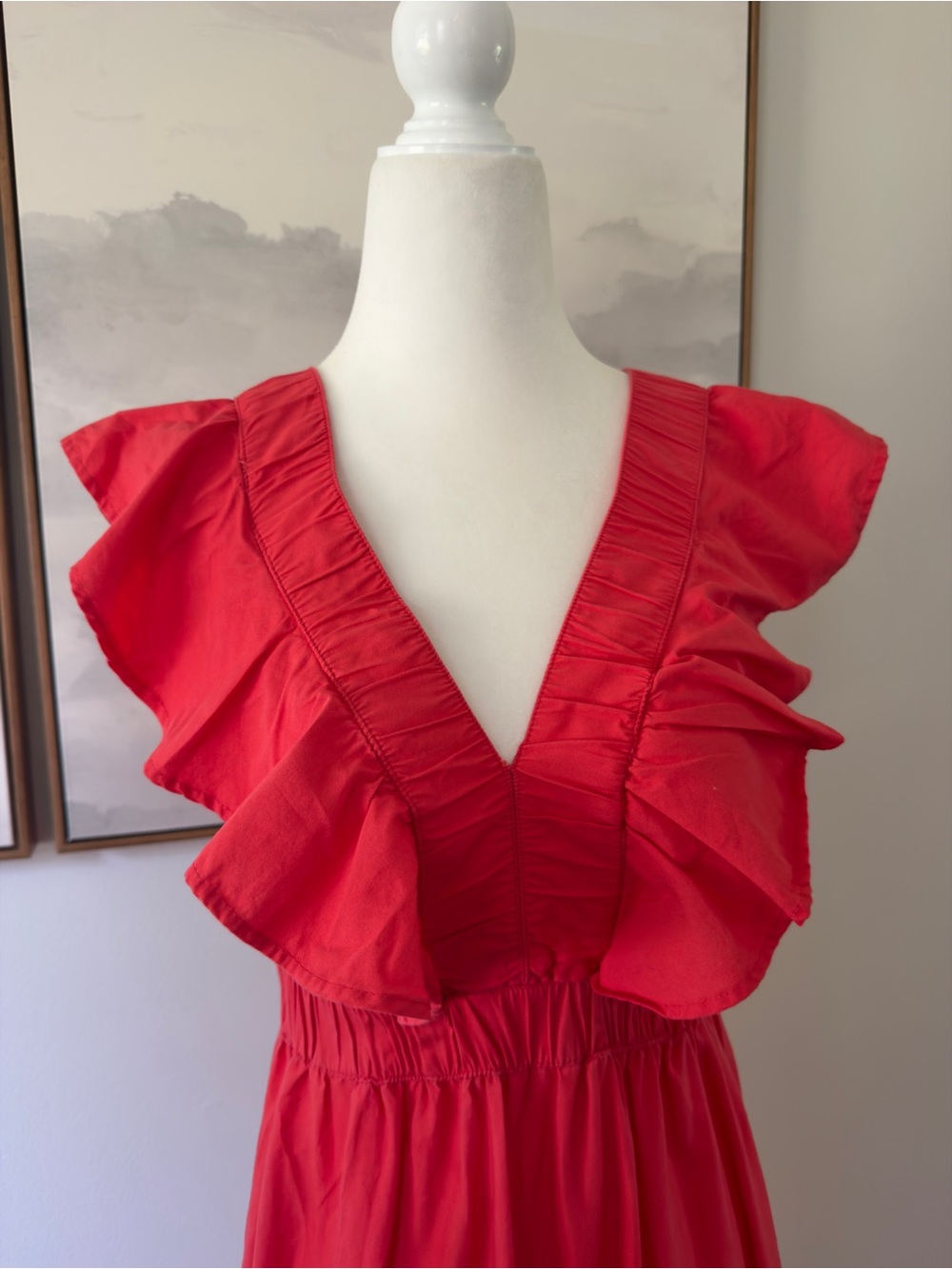 Japna Red Ruffle Tiered Maxi Dress - Picture 3 of 3
